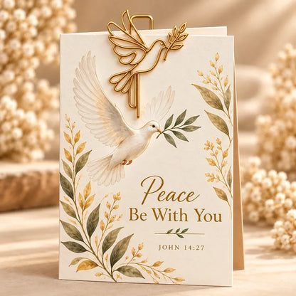 ✝️Faith-Inspired Christian Greeting Cards with Gold Scripture Paper Clips