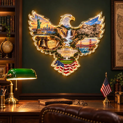 🦅American Heritage Lighted Eagle Wall Art ✨