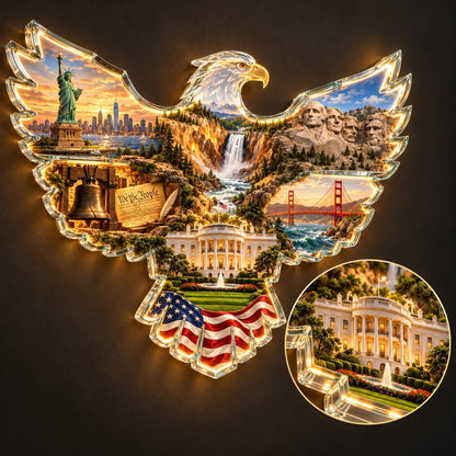 🦅American Heritage Lighted Eagle Wall Art ✨