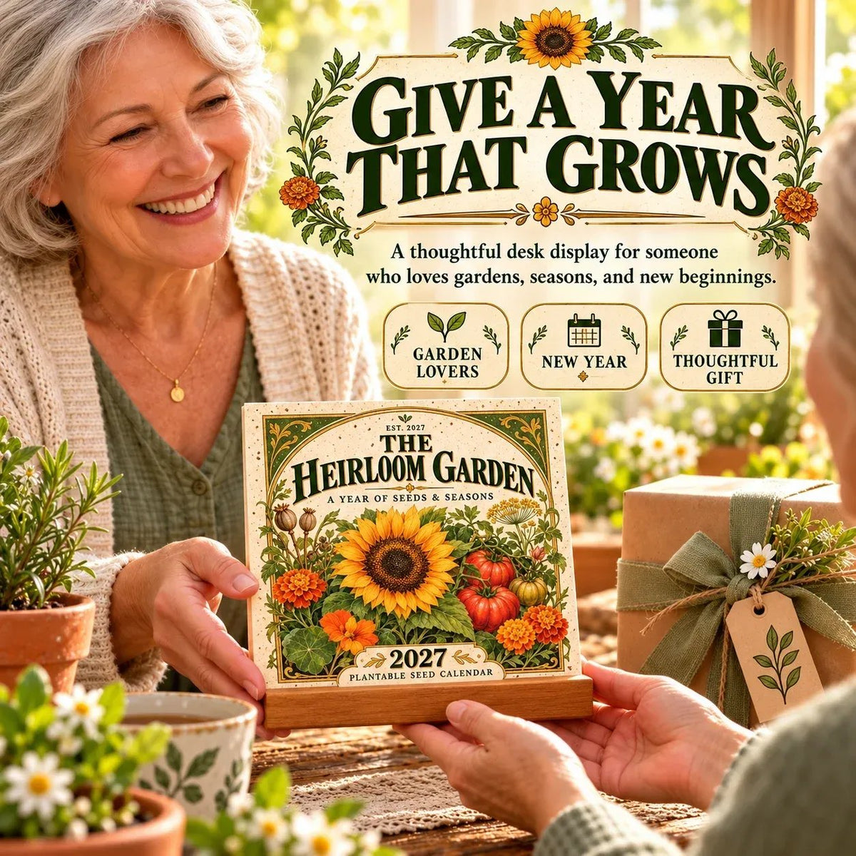 🌱 2027 Heirloom Garden Plantable Seed Calendar🌼