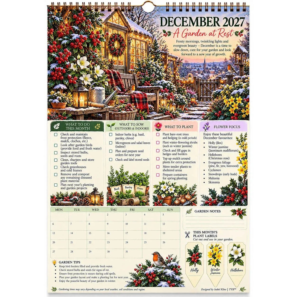 🌿2027 Four Seasons Gardening Calendar & Monthly Planner