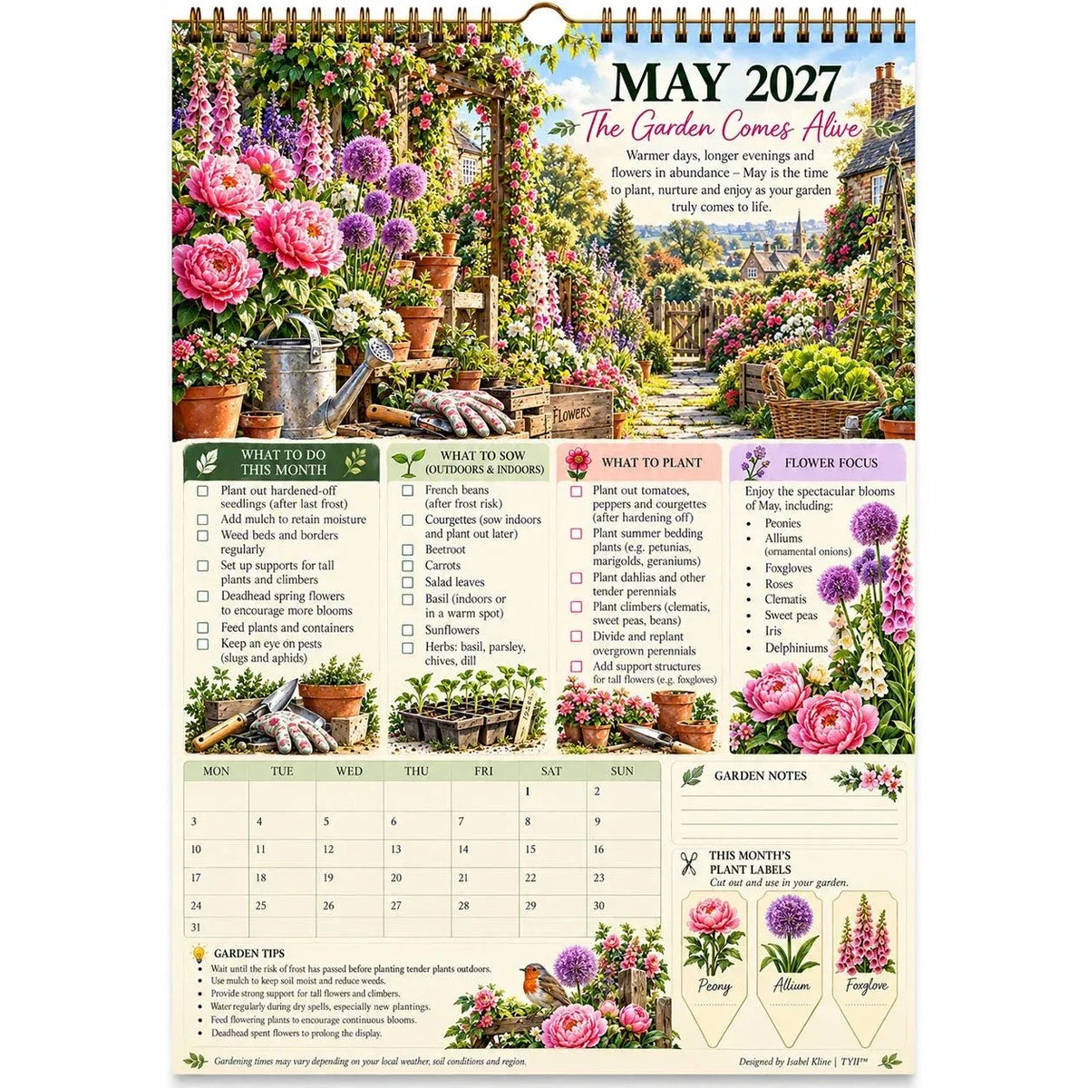 🌿2027 Four Seasons Gardening Calendar & Monthly Planner