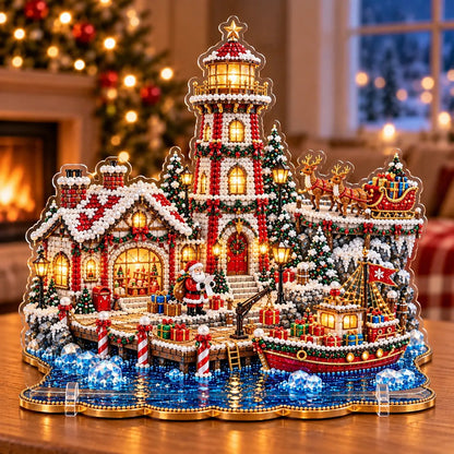 🎄 LAST DAY 49% OFF – Premium 2D Pearl Christmas Lighthouse Diamond Painting Art Kit