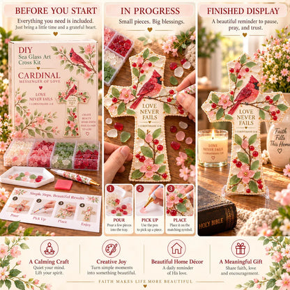 🎄 ✨ Last Day 49% OFF ✝️Scripture Sea Glass Cross DIY Kit Collection