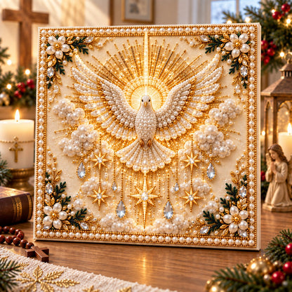 ⏳ Last Day 75% OFF – ✝️ Beginner-Friendly Christian Pearl Bead Art Kit | Pre-Printed Design with Built-In Wooden Frame & Complete Tools 💕