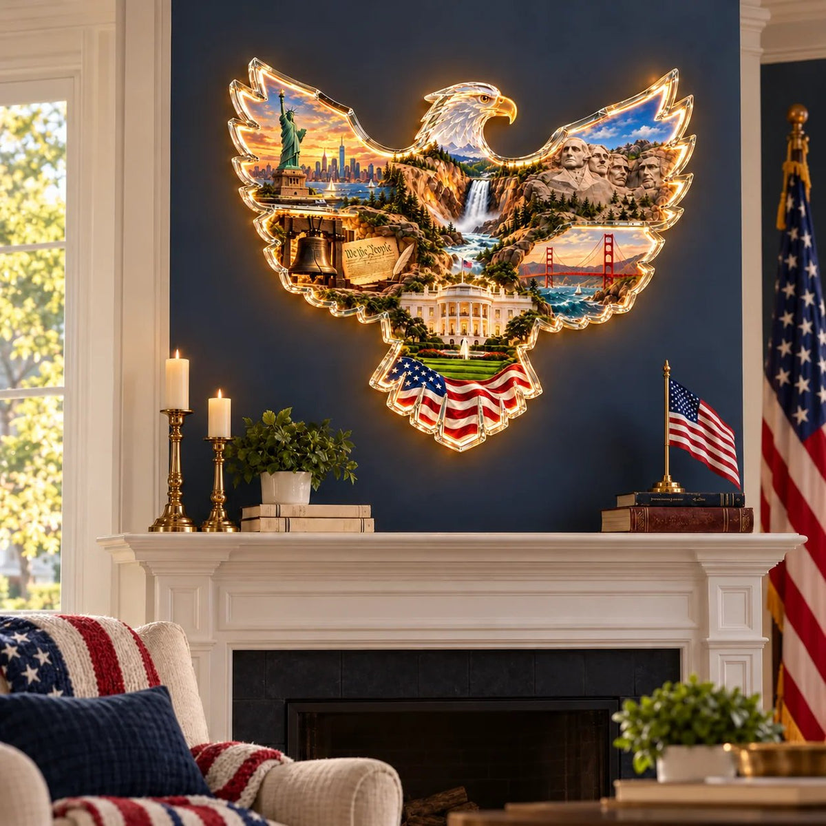 🦅American Heritage Lighted Eagle Wall Art ✨