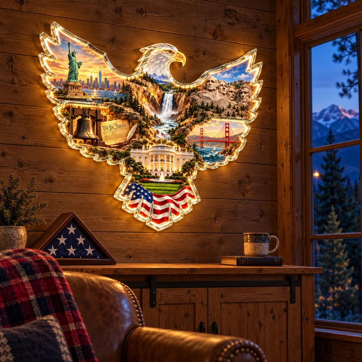 🦅American Heritage Lighted Eagle Wall Art ✨