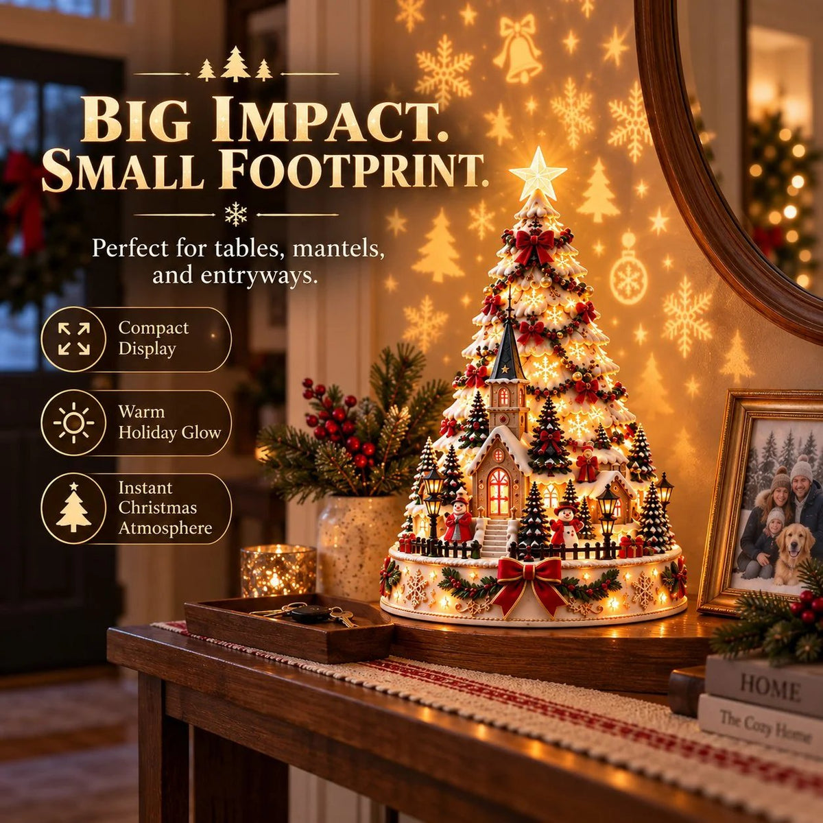 🤩70% OFF🎄Christmas Village Projection Centerpiece – BUY 2 FREE SHIPPING