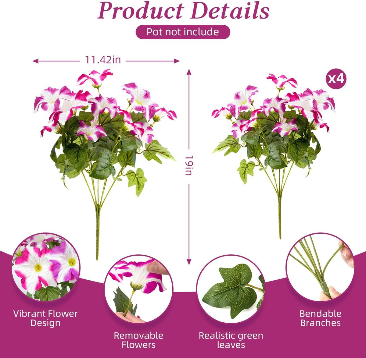 UV Resistant Fake Silk Morning Glory